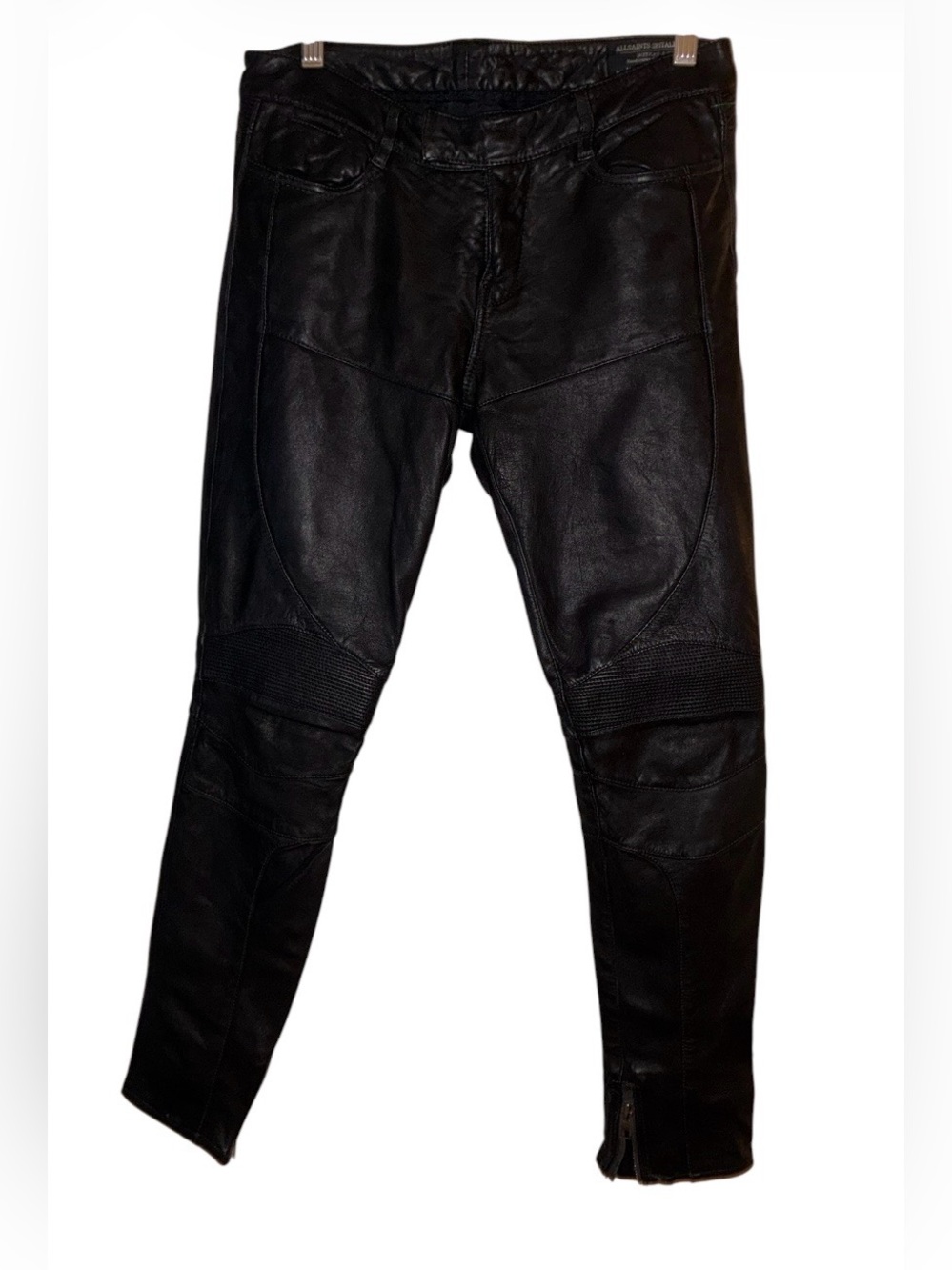 Allsaints Mauritius Italian Black Leather pants Sz 27